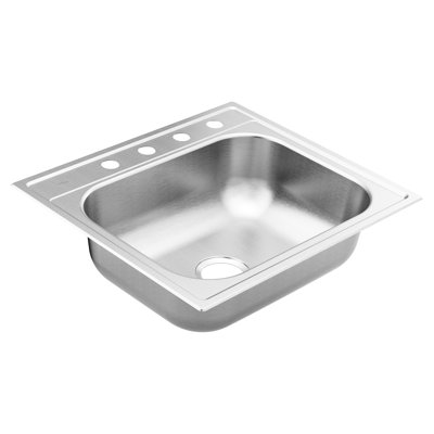 Moen 2000 Series Stainless Steel 25" L x 22" W Drop-In Kitchen Sink
